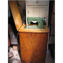 Vigorelli Belt Driven Sewing Machine in a Cabinet