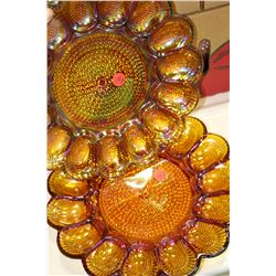 Carnival Glass Devilled Egg Server