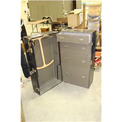 Travel Gard Steamer Trunk with 4 Drawers