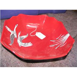 Crown Devin Red Bowl (with geese)
