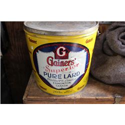 Gainer's 20 lb. Lard Pail with Lid