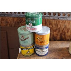 Aloutte Philip Morris Virginia Fine Cut; Players Cigarette Tobacco & Picobac Pipe Tobacco Tins (x3)