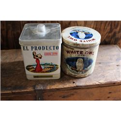 White Owl Cigar & El Producto Cigar Tins - one money