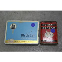 Black Cat (50 Flat Pack) Cigarette Tin & Forest and Stream Pipe Tobacco Tin (2 x the money)
