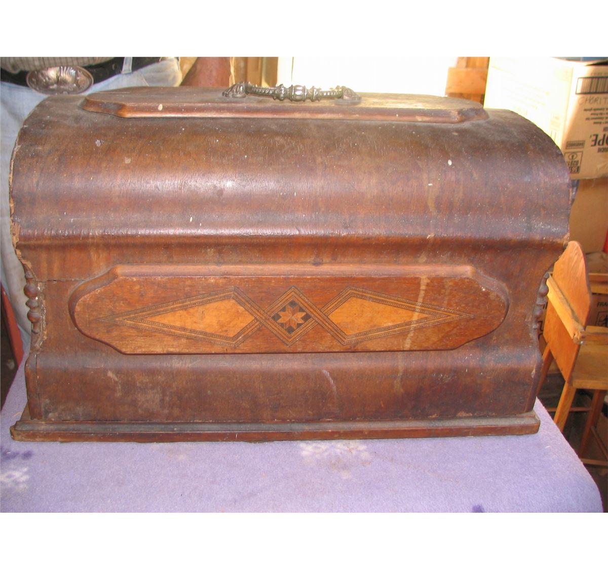 Old Hand Crank Sewing Machine Inlaid MotherofPearl S/N 159 with