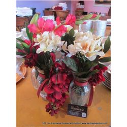 LOT: VASES W/ FLOWERS 6X MONEY