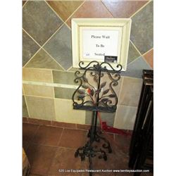 "PLEASE WAIT TO BE SEATED" SIGN W/ STANDS 2X MONEY