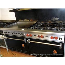 WOLF STOVE W/ FLAT GRILL, 6 BURNERS