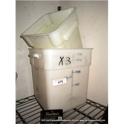 LOT: PLASTIC BUCKETS 3X MONEY