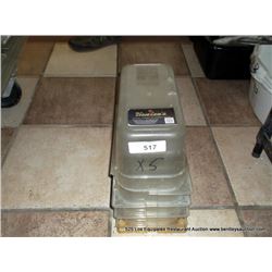 LOT: PLASTIC FOOD PANS 5X MONEY