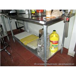 STAINLESS STEEL PREP TABLE