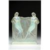 French Glass Study of Two Nude Female Dancers, c.1925...