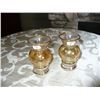 Image 1 : 2 pc  Carnival Glass Gold Rim Goblets