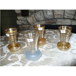 Gold Rim Vases set of 6