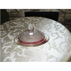 Glass Butter Dish Carnberry Color