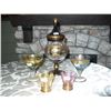 Image 1 : Gold Trim Decanter / 4 Glasses