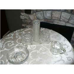 Sugar N Creamer Set Clear Glass Items 6pcs