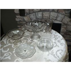 Fancy Clear Glass Items 5pcs