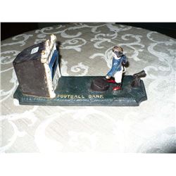 Cast Iron Football Coin Bank