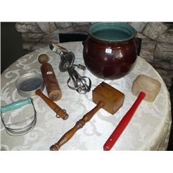 Vintage Kitchen Utensils w/ Crock