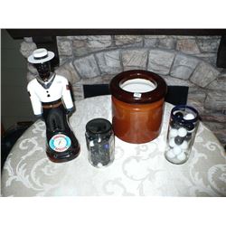Clay Crock Rum Man 2 Jars Marbles