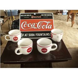 Drink Coca-Cola Sign  4 Cups large