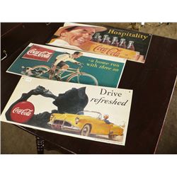 Coke Card Board Advertising 3pcs