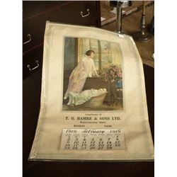 1919 Calendar Hanley, SK