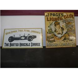 The Busted Knuckle Garage /LePage's Liquid Glue Signs (2)