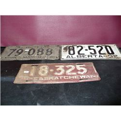 Lic Plates 1-'38 SK / 2 AB '32, '40