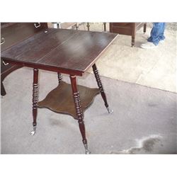 Square Wooden Table w/Eagle Claw Glassball Foot