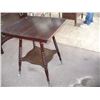 Image 1 : Square Wooden Table w/Eagle Claw Glassball Foot