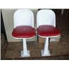 Image 1 : Red & White Parlour Chairs (2)