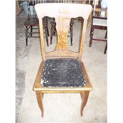 Wooden Chair Leather Seat