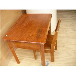 Wooden School Desk W/ Chair