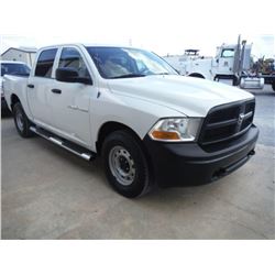 2012 DODGE R1500 PICKUP, S/N 1C6RD7KP6CS231564, 4x4, crew cab, V8 gas, A/T, A/C, Odometer Reading 68