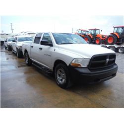 2012 DODGE R1500 PICKUP, S/N 1C6RD7KP9CS283285, 4x4, crew cab, V8 gas, A/T, A/C, Odometer Reading Be
