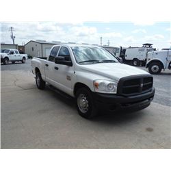 2009 DODGE R2500 PICKUP, S/N 3D7KR28L79G529856, Crew Cab, Cummins, Diesel Engine, A/T, AC, Odometer 