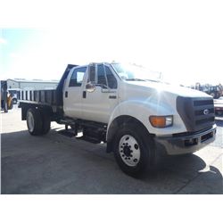 2009 FORD F750 XL Dump Truck, S/N 3FRNW75D79V206190, Crew Cab, Cummins Diesel, A/T, AC, 12' Dump Bod