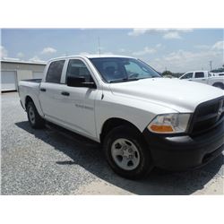 2012 DODGE R1500 PICKUP, S/N 1C6RD7KP1CS283295, 4X4, crew cab, V8 gas, A/T, AC, Odometer Reading 65,