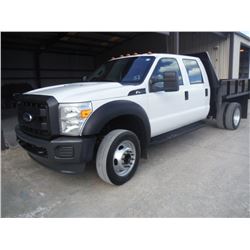 2011 FORD F450 XL Flatbed Truck, S/N 1FD0W4GY9BEC47908, Crew Cab, V10 Gas, A/T, AC, Flatbed w/ Sides