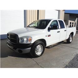 2009 DODGE R2500 PICKUP, S/N 3D7KR28L59G529855, Crew Cab, Cummins Diesel Engine, A/T, A/C, Odometer 