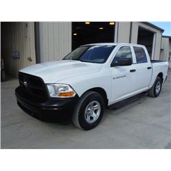 2012 DODGE R1500 PICKUP, S/N 1C6RD6KP9CS279103, Crew Cab, V8 Gas, A/T, A/C, Odometer Reading 42,864 