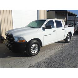 2012 DODGE R1500 PICKUP, S/N 1C6RD6KP4CS235476, Crew Cab, V8 Gas, A/T, AC, Odometer Reading 33,685 m