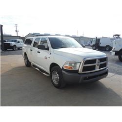 2010 DODGE R2500 PICKUP, S/N 3D7TP2CT7AG186634, Crew Cab, V8 Gas, A/T, AC, Camper Shell, Odometer Re