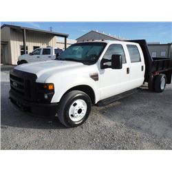 2009 FORD F350 Flatbed Truck, S/N 1FDWW36R89EA63696, Crew Cab, Powerstroke Diesel, A/T, AC, Odometer