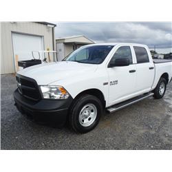 2013 DODGE R1500 PICKUP, S/N 1C6RR7KTXDS592277, 4x4, Crew Cab, V8 Gas, A/T, AC, Bed Cover, Odometer 