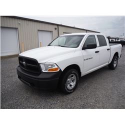 2012 DODGE R1500 PICKUP, S/N 1C6RD7KP6CS283289, 4x4, Crew Cab, V8 Gas, A/T, AC, Bed Cover, Odometer 