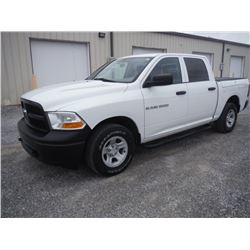 2012 DODGE R1500 PICKUP, S/N 1C6RD7KP0CS283286, 4x4, Crew Cab, V8 Gas, A/T, AC, Bed Cover, Odometer 