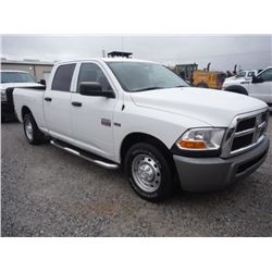 2010 DODGE R2500 PICKUP, S/N 3D7TP2CT3AG186632, Crew Cab, V8 Gas, A/T, AC, Odometer Reading 54,908 M